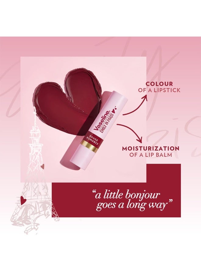 فازلين روج رومانس إميلي إن باريس إصدار محدود مرطب شفاه أحمر اللون 3 غرام (عبوة من قطعتين) - Image 3